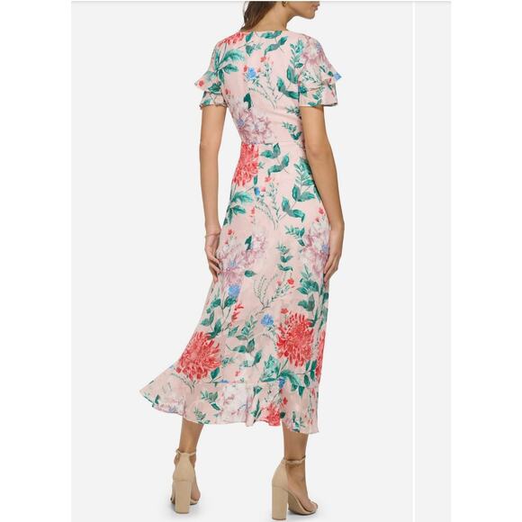 Kensie Floral High-Low Maxi Dress in Blush Size 10, NWT - Picture 14 of 14